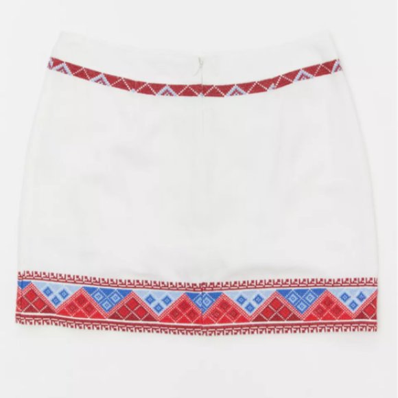URBAN OUTFITTERS White/Red/Blue Embroidered Mini - Picture 4 of 4